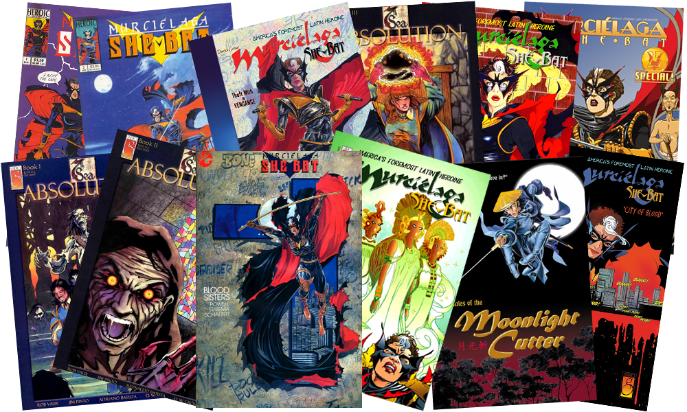 image of a pile of random Studio G comicbook publications from the 1990s-2010s